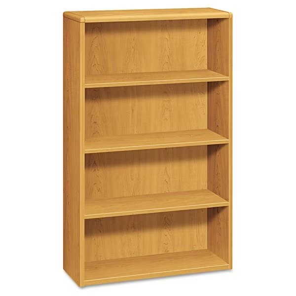 Wood Bookcase, Four Shelf, 36w x 13 1/8d x 57 1/8h, Harvest, HON, Mfr# H10754.CC